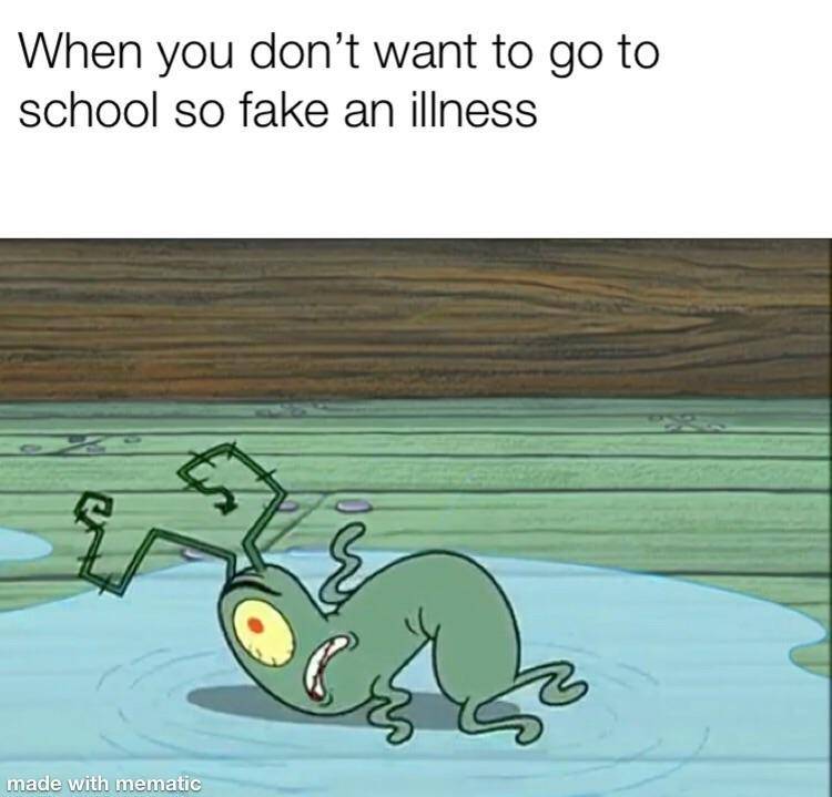 meme SpongeBob tentang sakit 