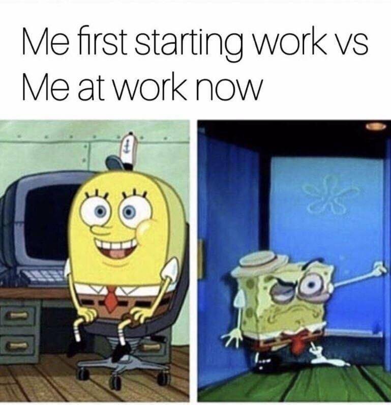 meme SpongeBob tentang sakit 