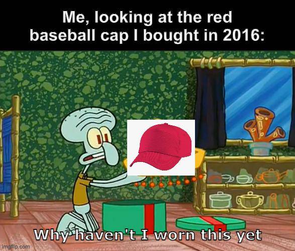 meme SpongeBob tentang topi 