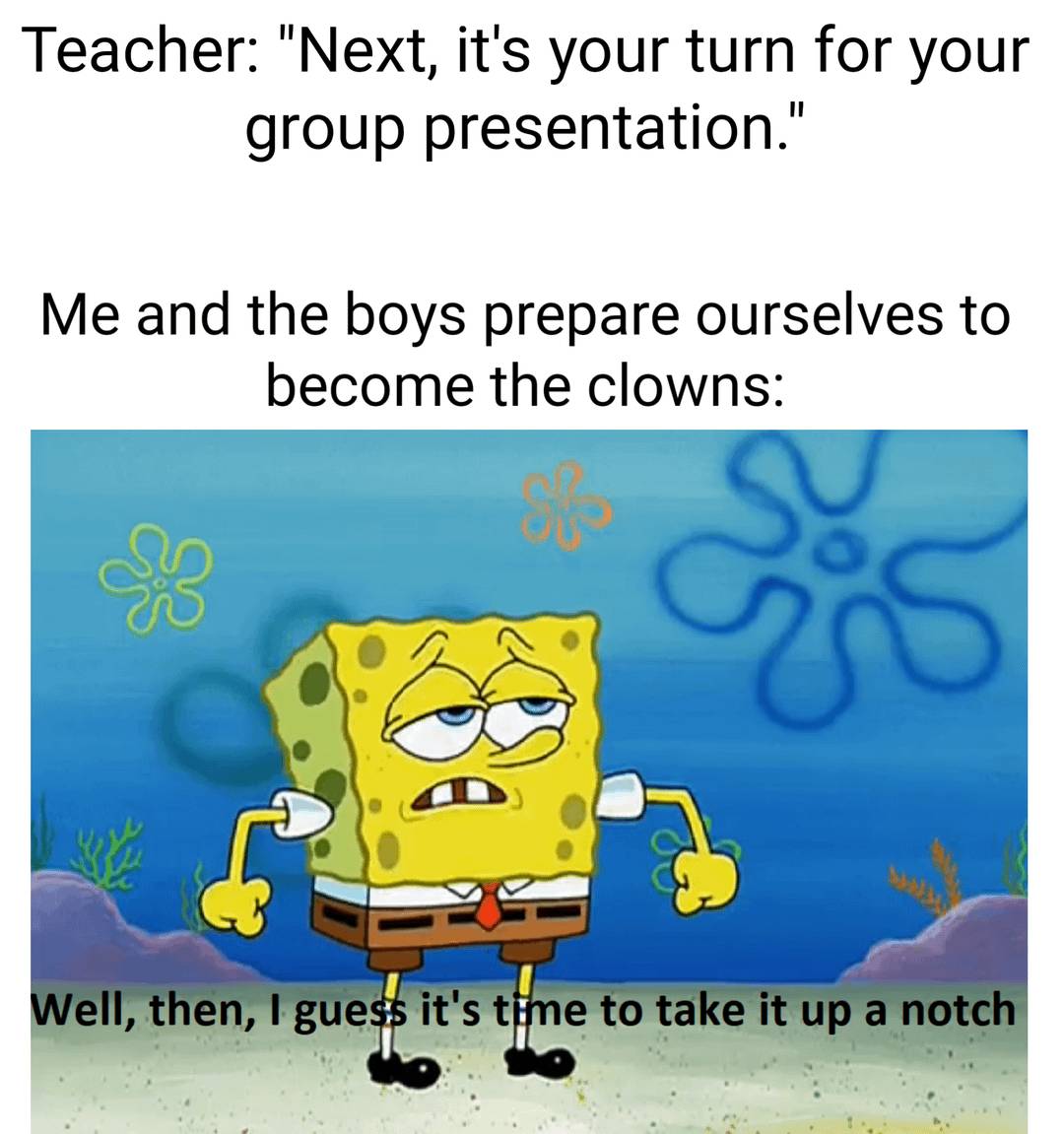 meme SpongeBob tentang badut (reddit.com/r/BikiniBottomTwitter)