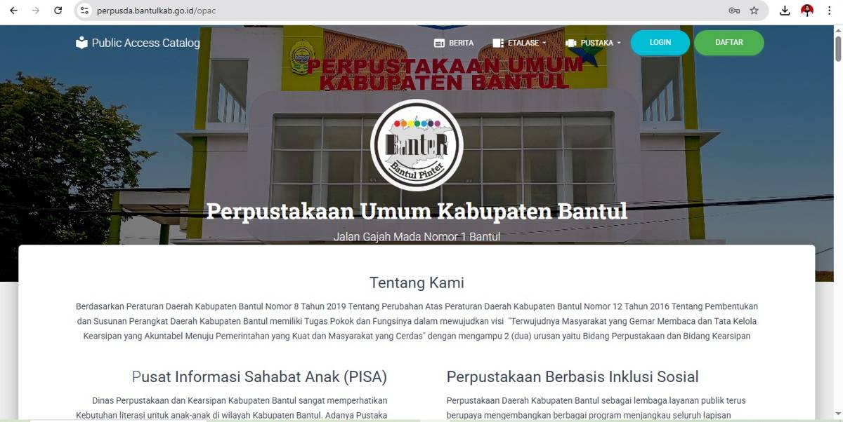 Pustaka digital Kabupaten Bantul. (dok. Pemkab Bantul)