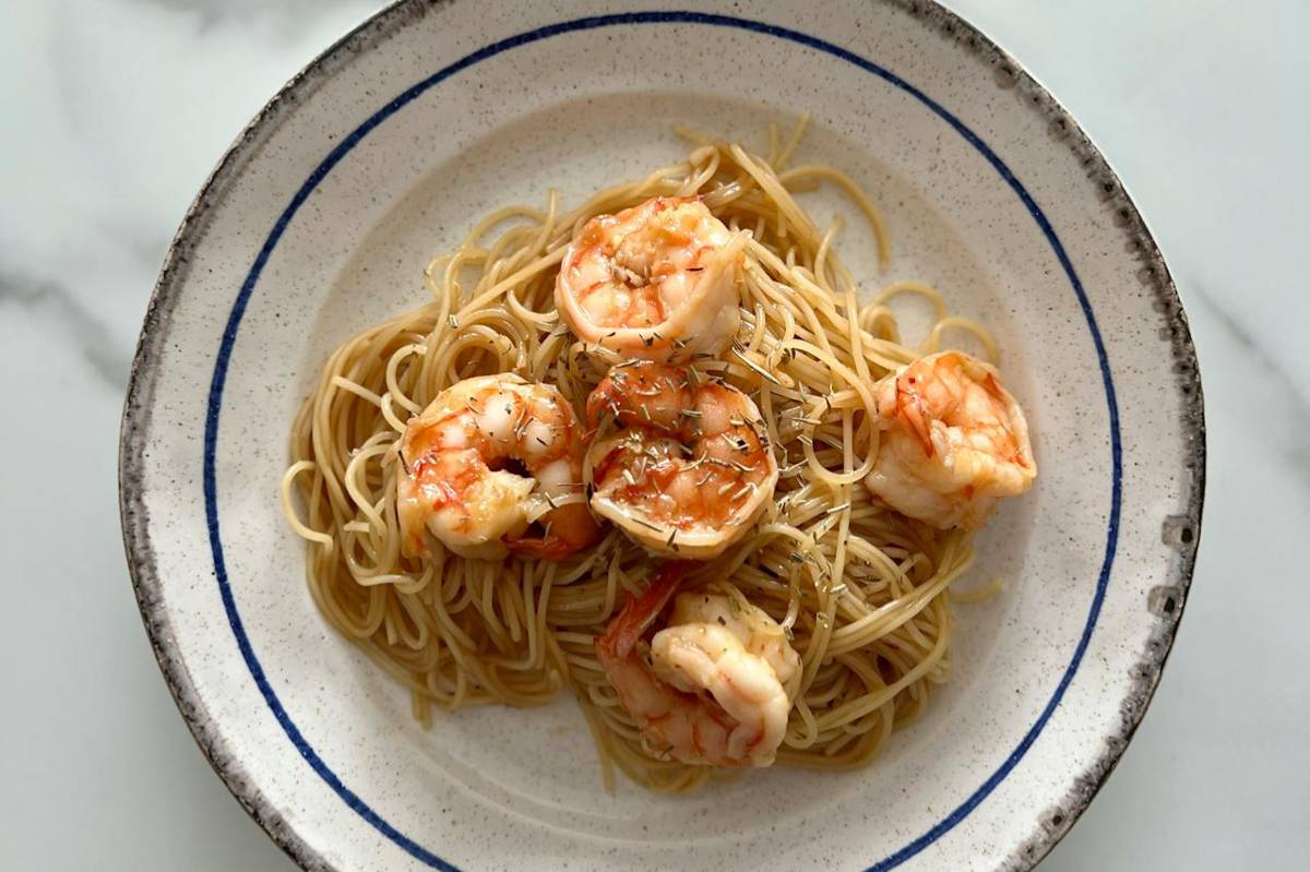 ilustrasi pasta udang scampi 