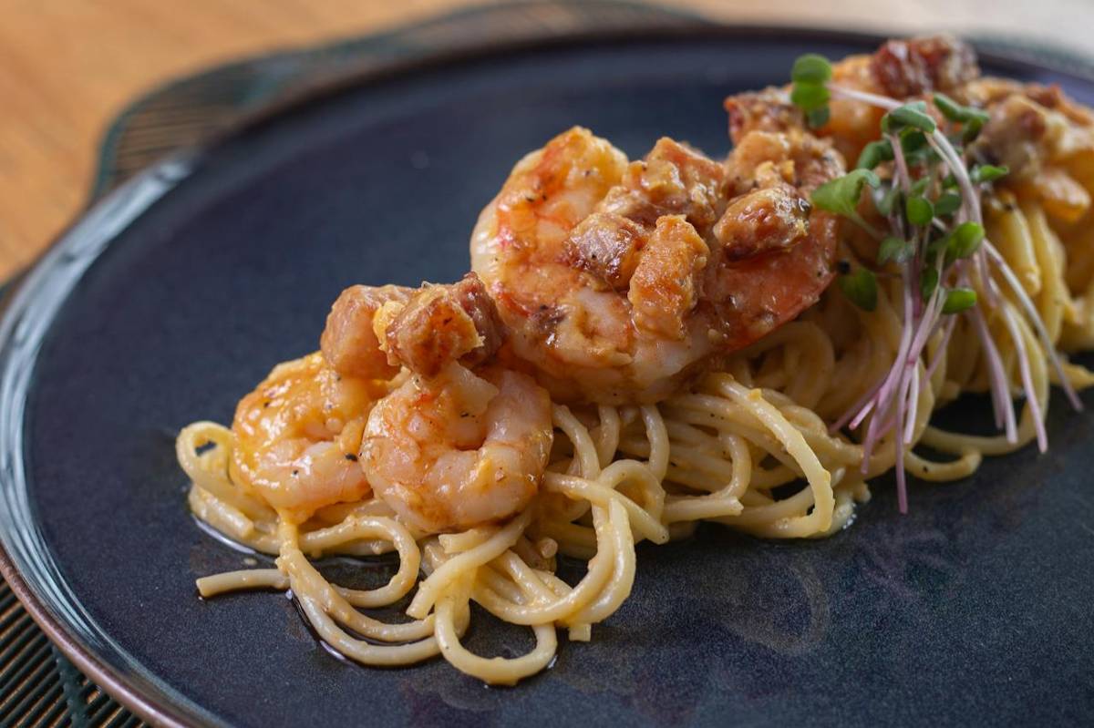ilustrasi pasta udang scampi 