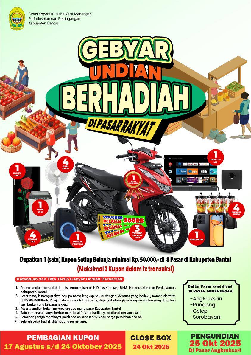 Gebyar Undian Berhadiah di Pasar Rakyat.(Dok. DKUMKPP Bantul)