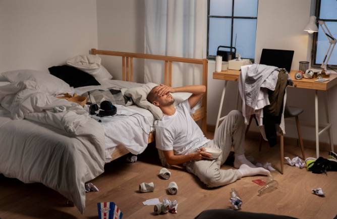 ilustrasi stress di kamar 