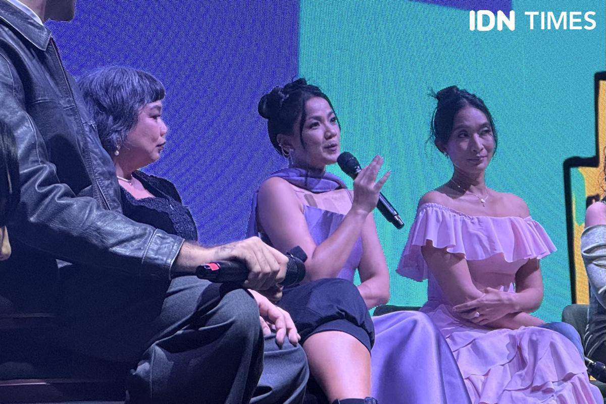 Nirina Zubir dalam konferensi pers Ratu Ratu Queens pada Jumat (12/9/2025) (IDN Times/Elizabeth Chiquita)