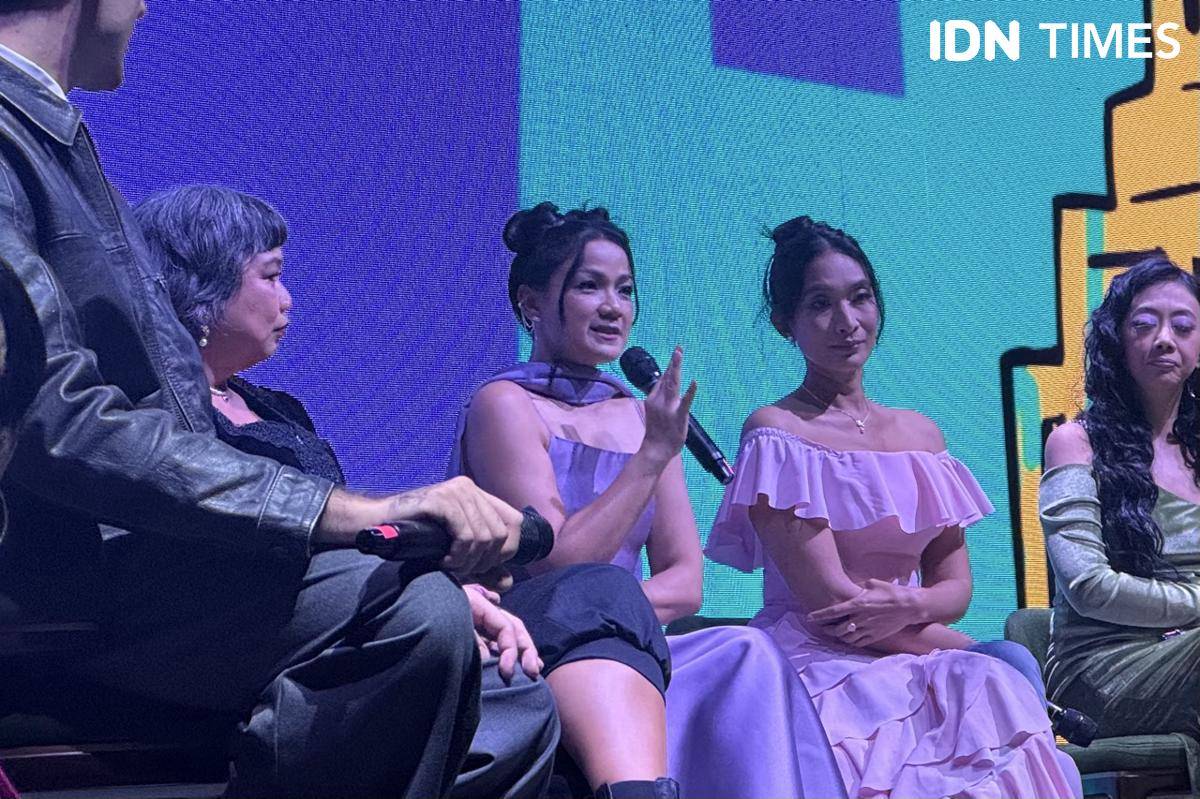 Nirina Zubir dalam konferensi pers Ratu Ratu Queens pada Jumat (12/9/2025) (IDN Times/Elizabeth Chiquita)
