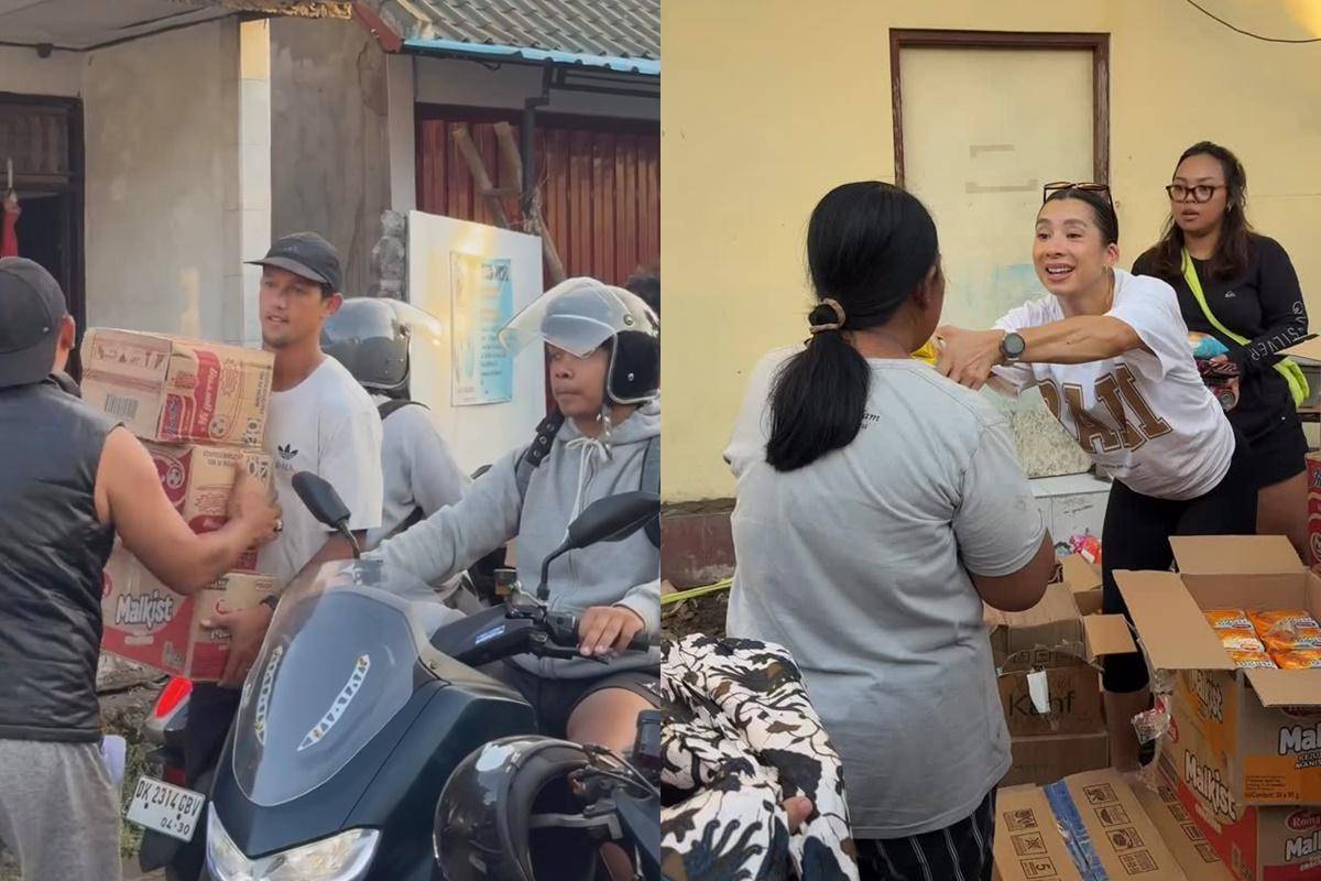 Jennifer dan Irfan Bachdim kasih bantuan ke korban banjir Bali