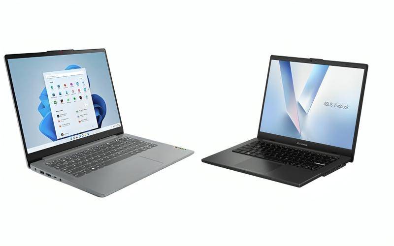 potret Lenovo Ideapad Slim 3 (kiri) dan ASUS Vivobook Go 14 (kanan) 