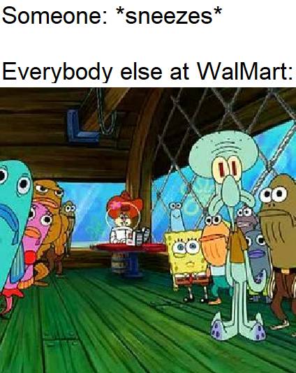 meme SpongeBob tentang bersin