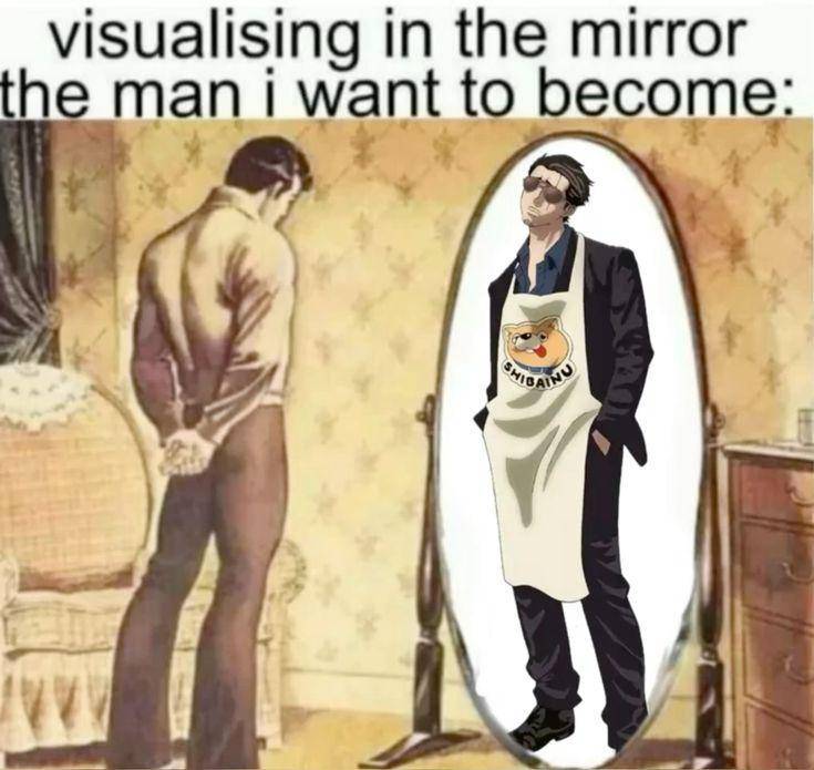 meme anime tentang cermin