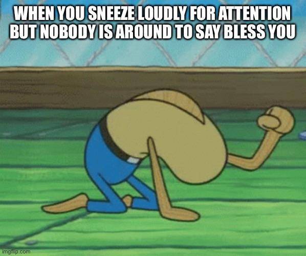 meme SpongeBob tentang bersin