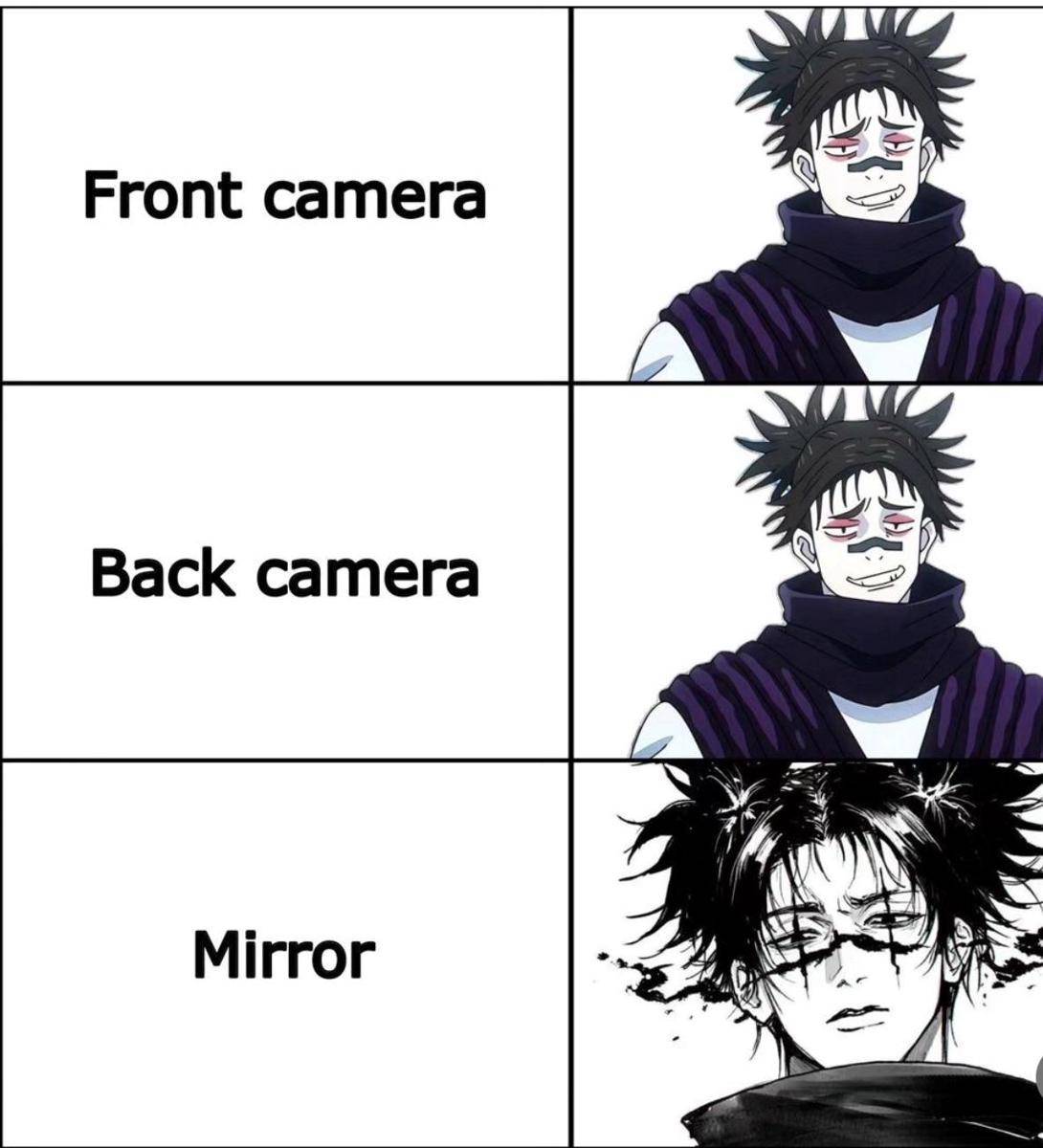meme anime tentang cermin