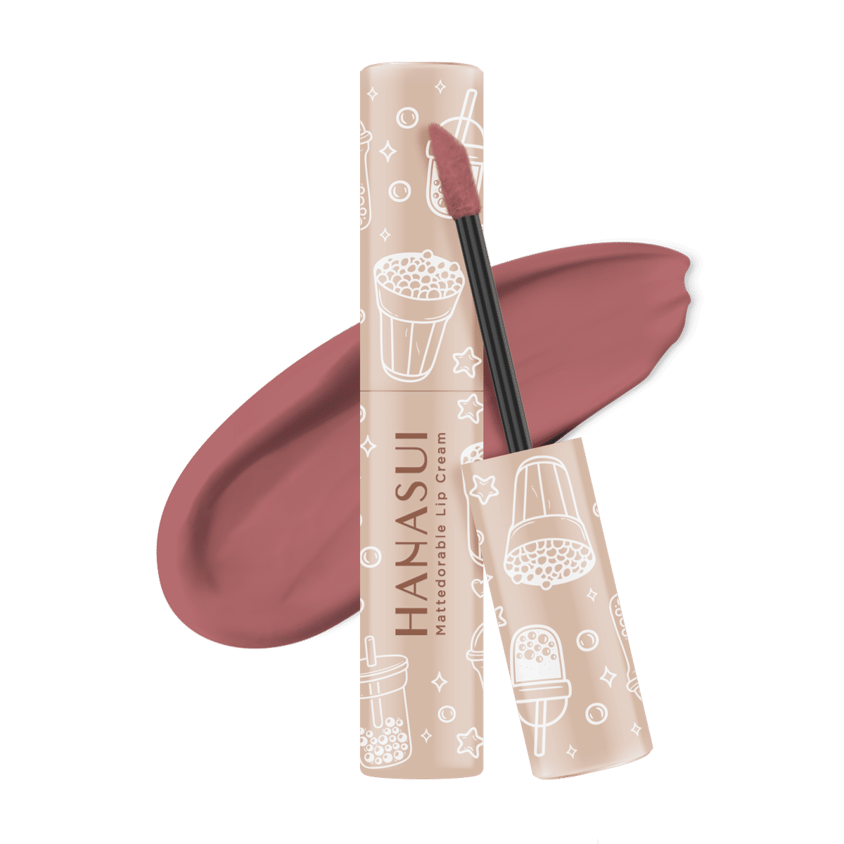 Hanasui Mattedorable Lip Cream Boba (hanasui.id)