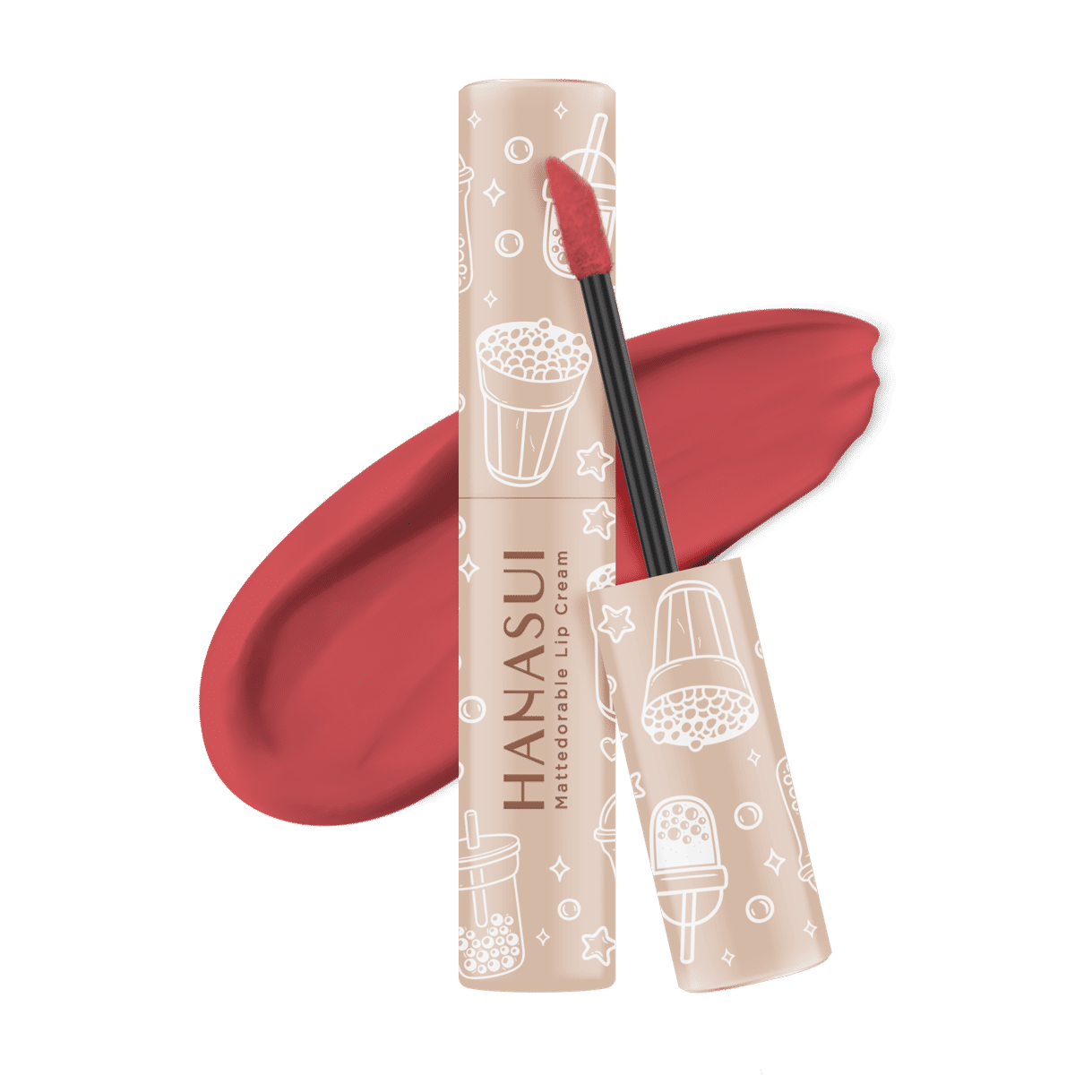 Hanasui Mattedorable Lip Cream Boba (hanasui.id)