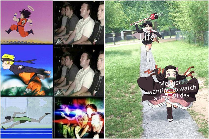 kolase meme anime tentang berlari 
