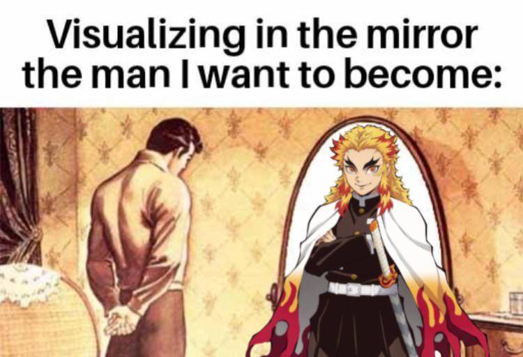 meme anime tentang cermin