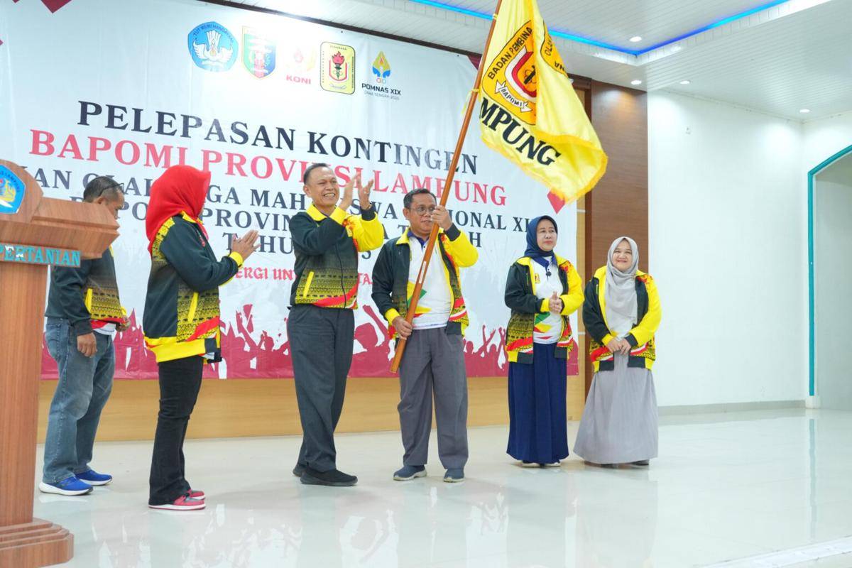 Universitas Lampung (Unila) Gelar Acara Pelepasan Kontingen Mahasiswa Provinsi Lampung di Aula Fakultas Pertanian (Dok.Unila)