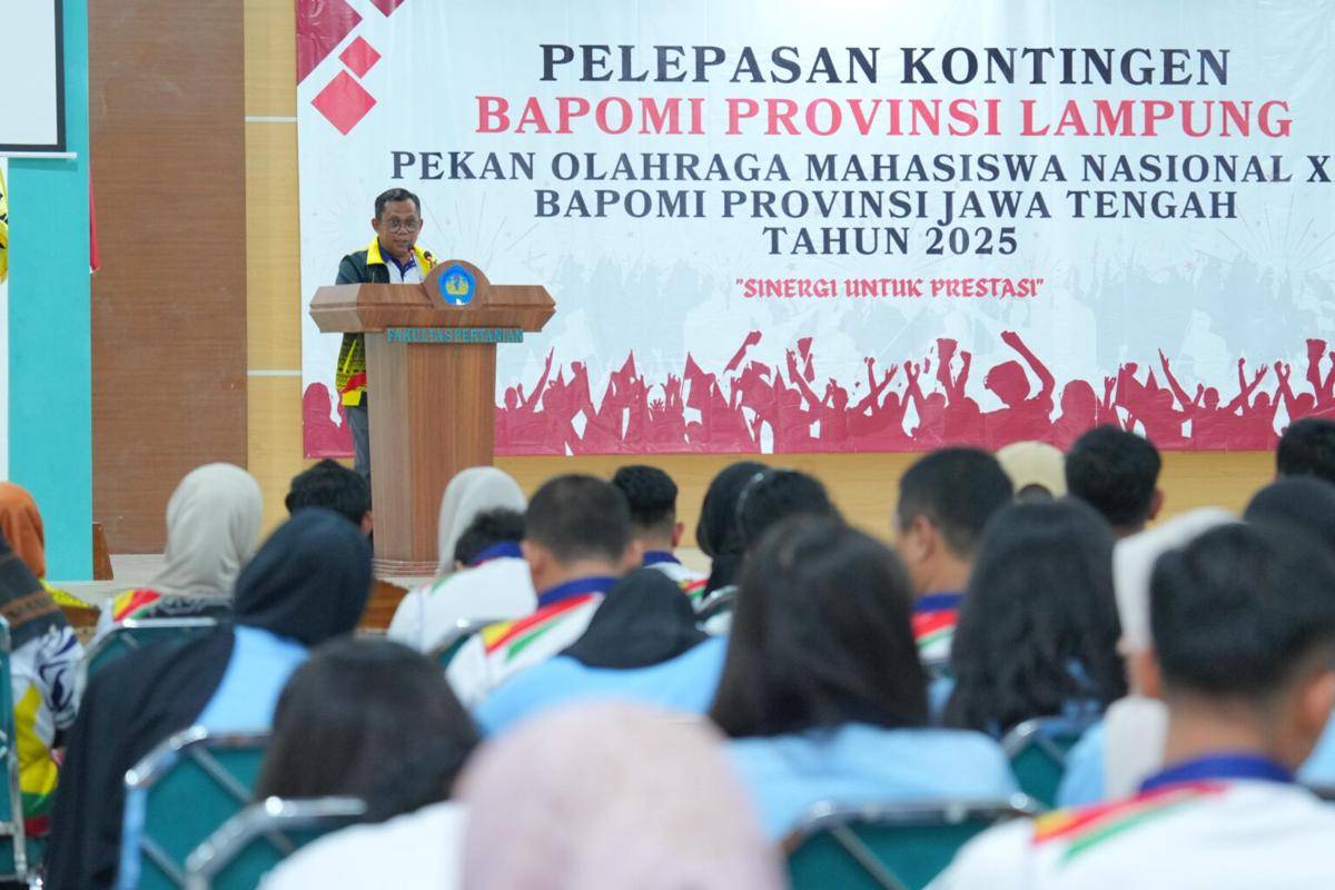 Universitas Lampung (Unila) Gelar Acara Pelepasan Kontingen Mahasiswa Provinsi Lampung di Aula Fakultas Pertanian (Dok.Unila)