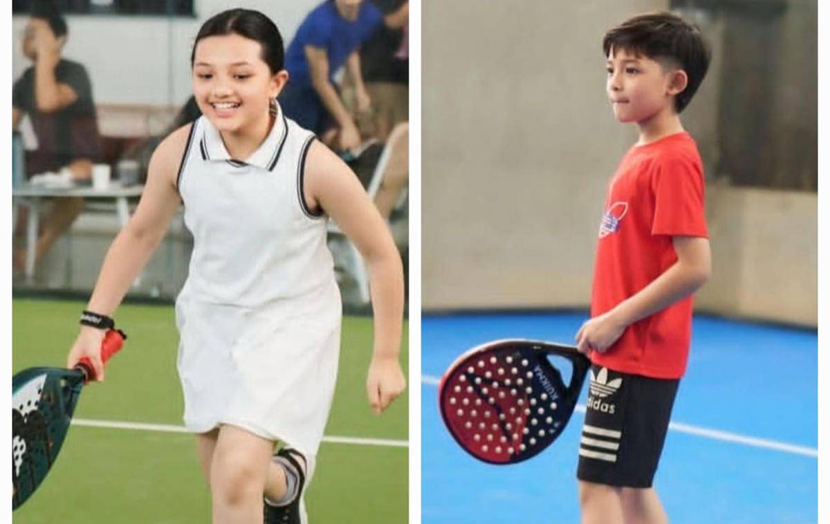 potret anak-anak artis bermain padel