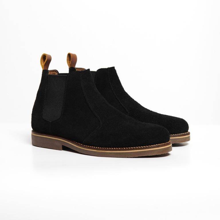 HIGHTY Black Suede Chelsea Boots (highty.id)