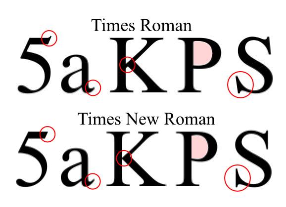 Font Times New Roman