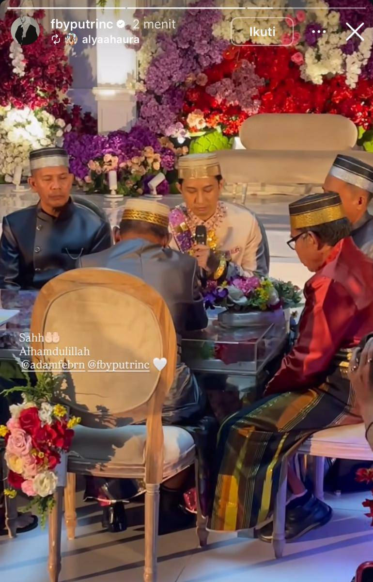 potret akad nikah Feby Putri dan Adam Febrian