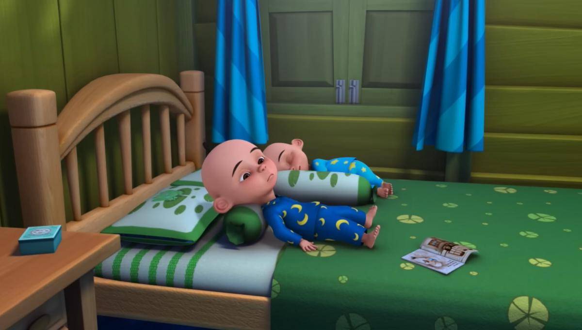 kasur tempat Upin dan Ipin biasa tidur (youtube.com/Les' Copaque Production)