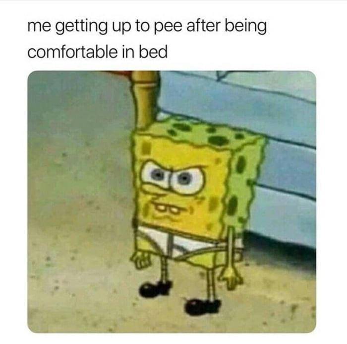 meme SpongeBob tentang buang air kecil