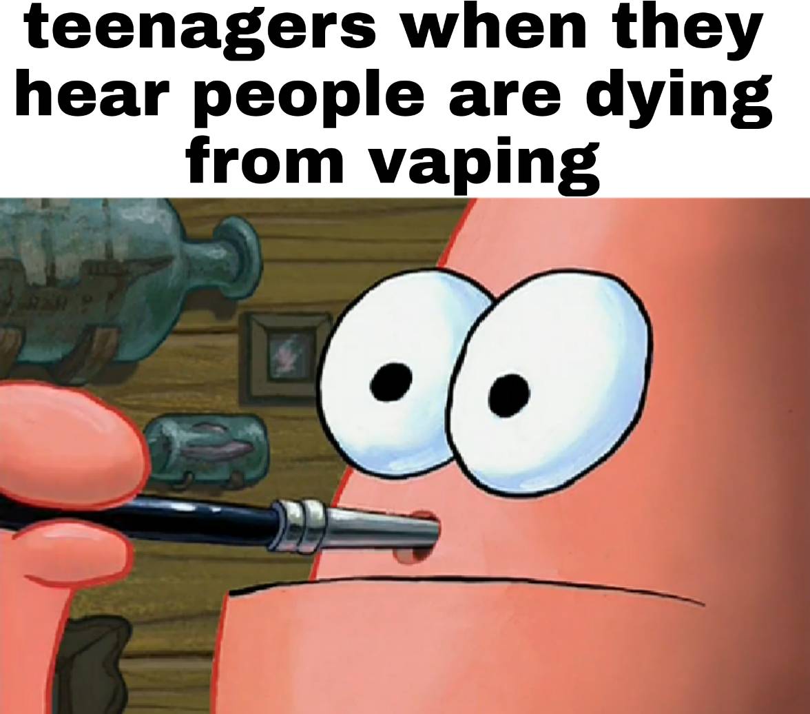 meme SpongeBob tentang vape