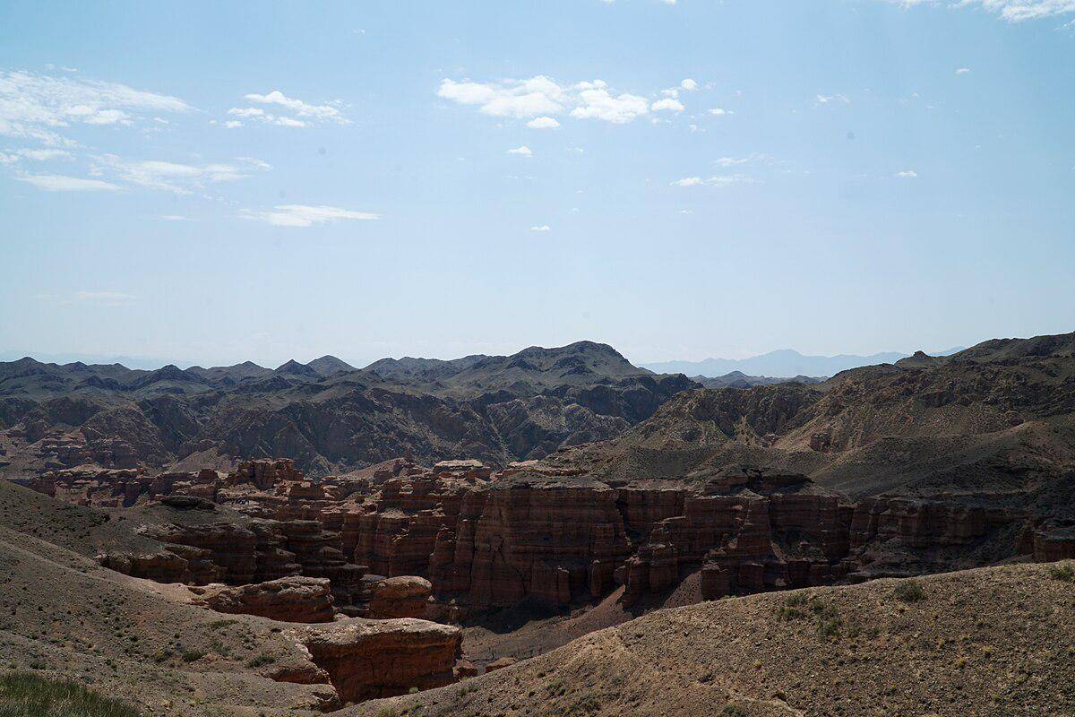 pemandangan Charyn Canyon dari udara. (commons.wikimedia.org/Adam Harangozó)