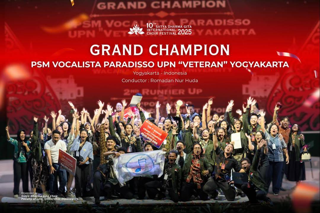 PSM Vocalista Paradisso UPN Veteran Yogyakarta di 10thSatya Dharma Gita International Choir Festival 2025. 