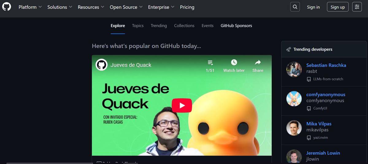Tangkapan layar GitHub 