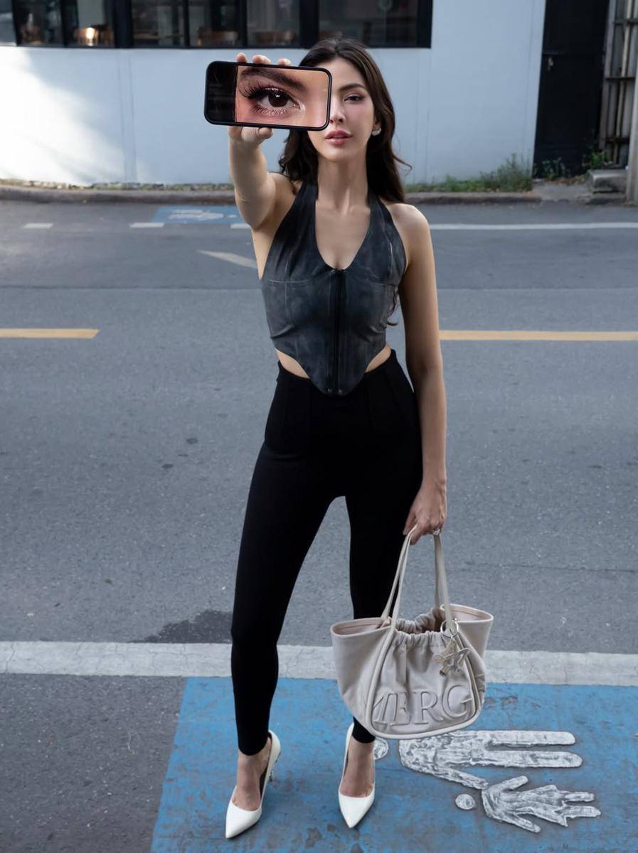 potret ide OOTD kasual pakai sleeveless top ala Sririta Jensen