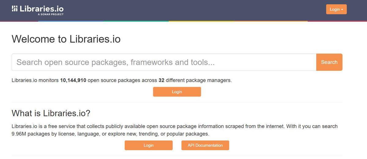 Tangkapan layar Libraries.io 