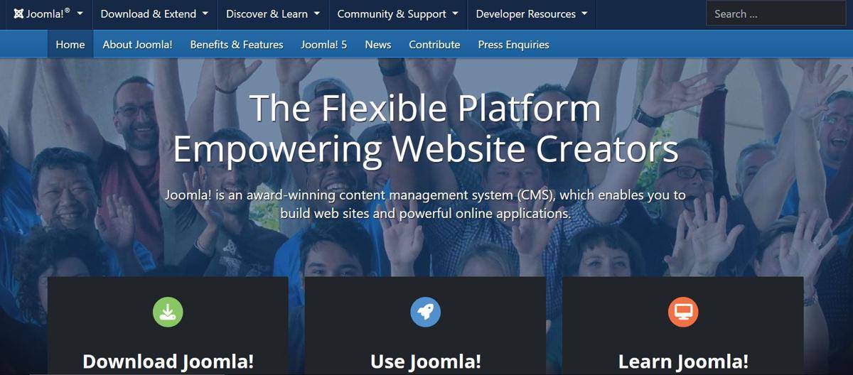 Tangkapan layar Joomla