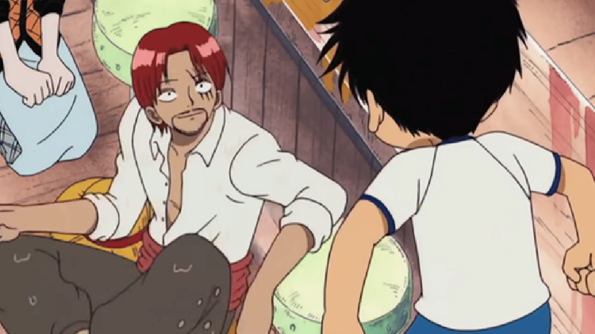 Shanks dimarahi Luffy setelah dipermalukan jadi bahan tertawaan kru.