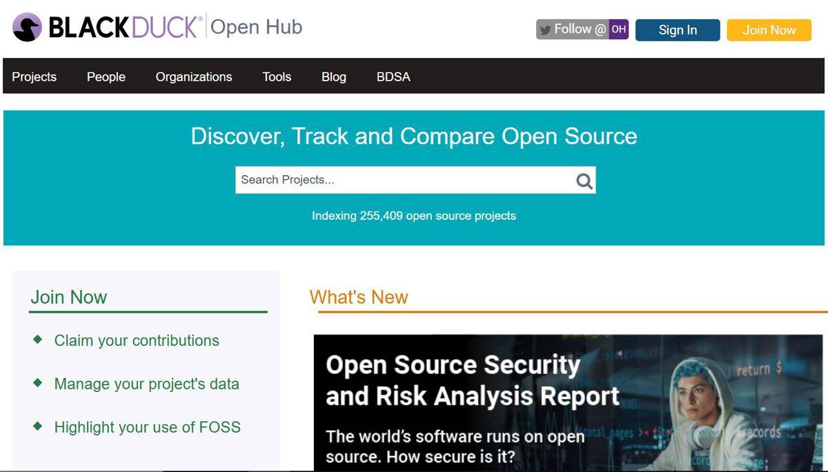 Tangkapan layar Open Hub 