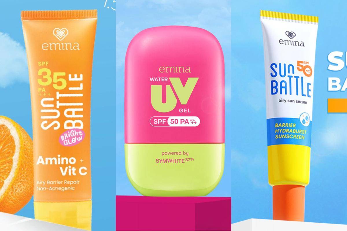 Rekomendasi sunscreen Emina untuk kulit kering (shopee.co.id/Emina Official Shop)