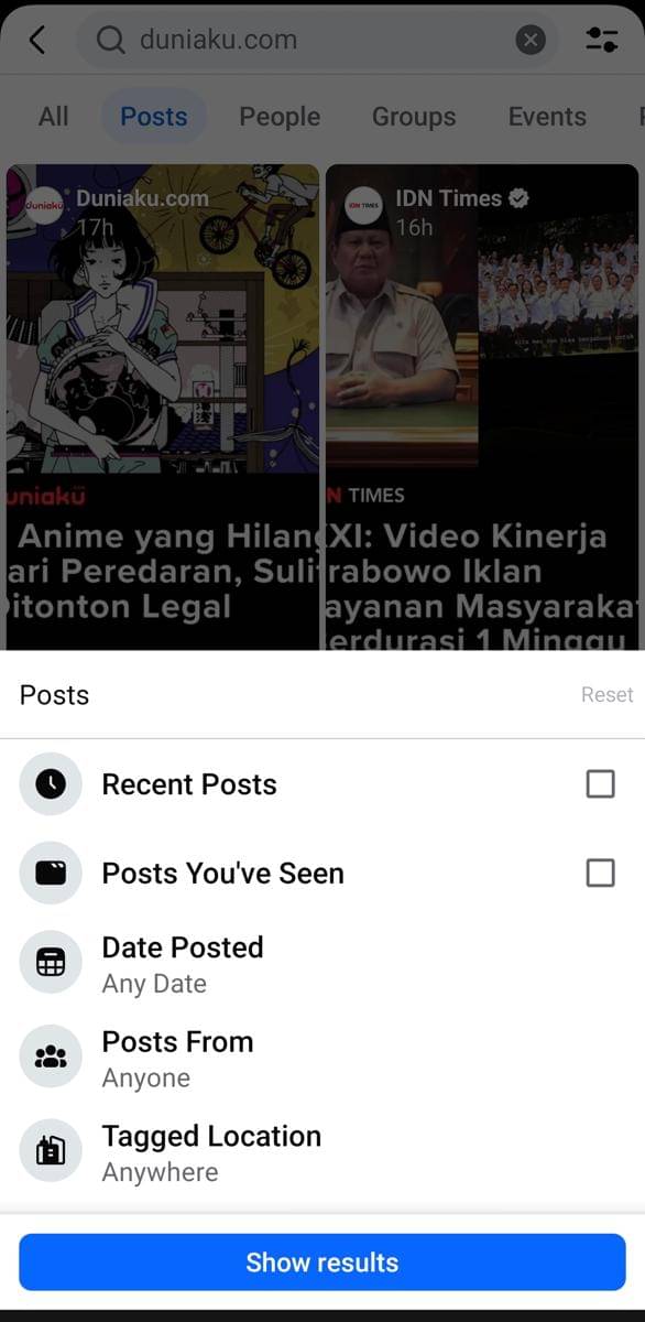 Facebook Search By Post