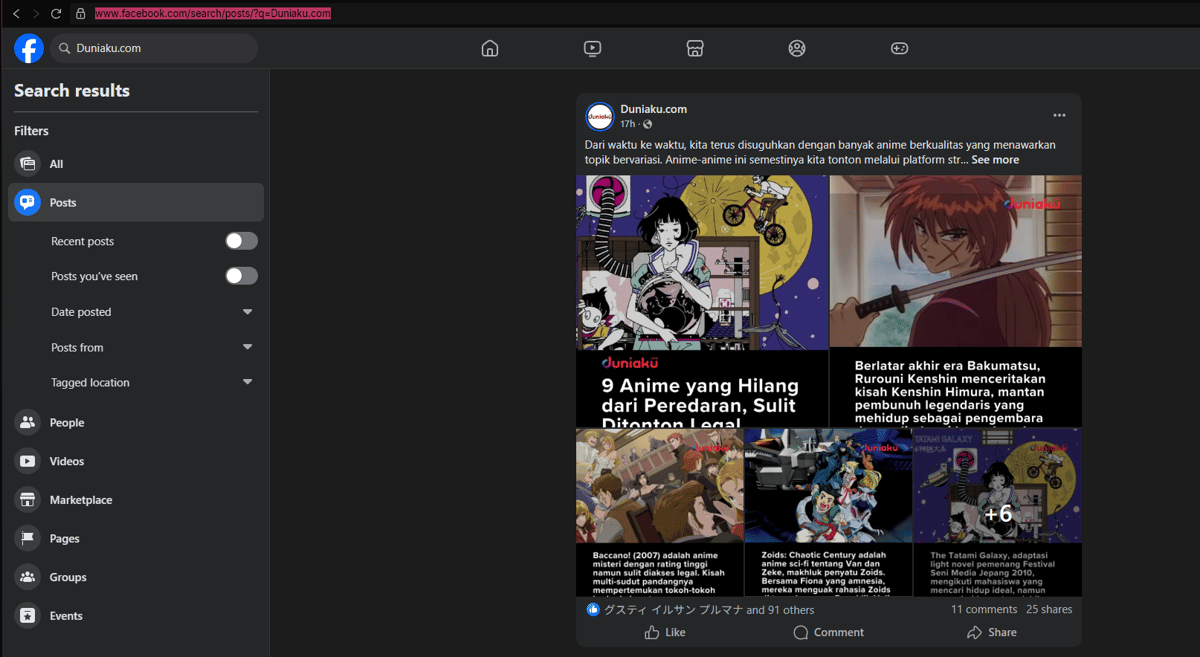 Facebook Search By Post