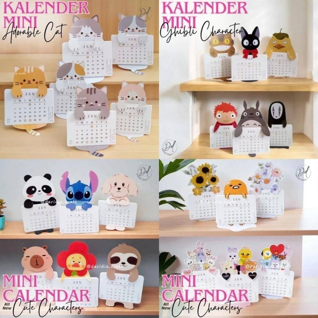 Daridia Kalender Meja Aesthetic