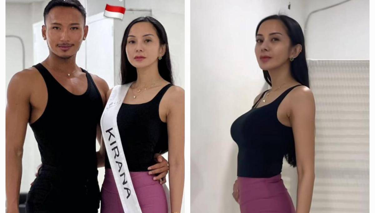 potret Kirana Larasati latihan catwalk dengan coach internasional