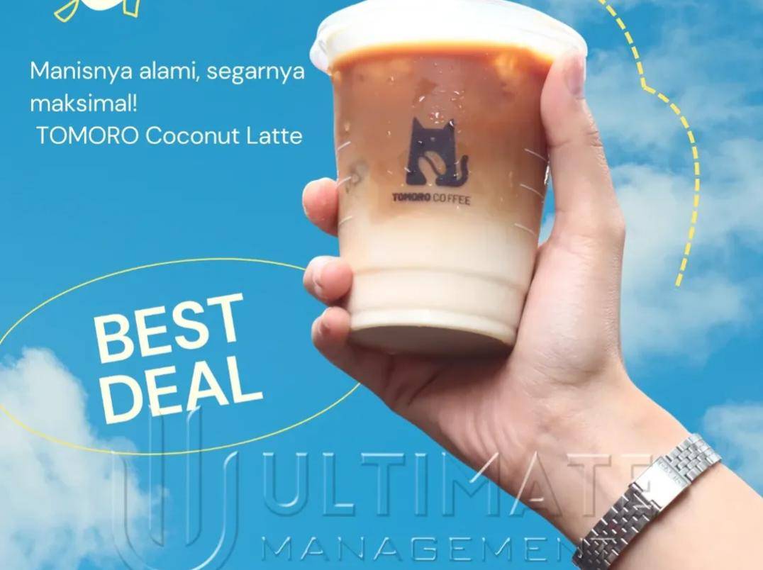 coconut aren latte dari Tomoro Coffee