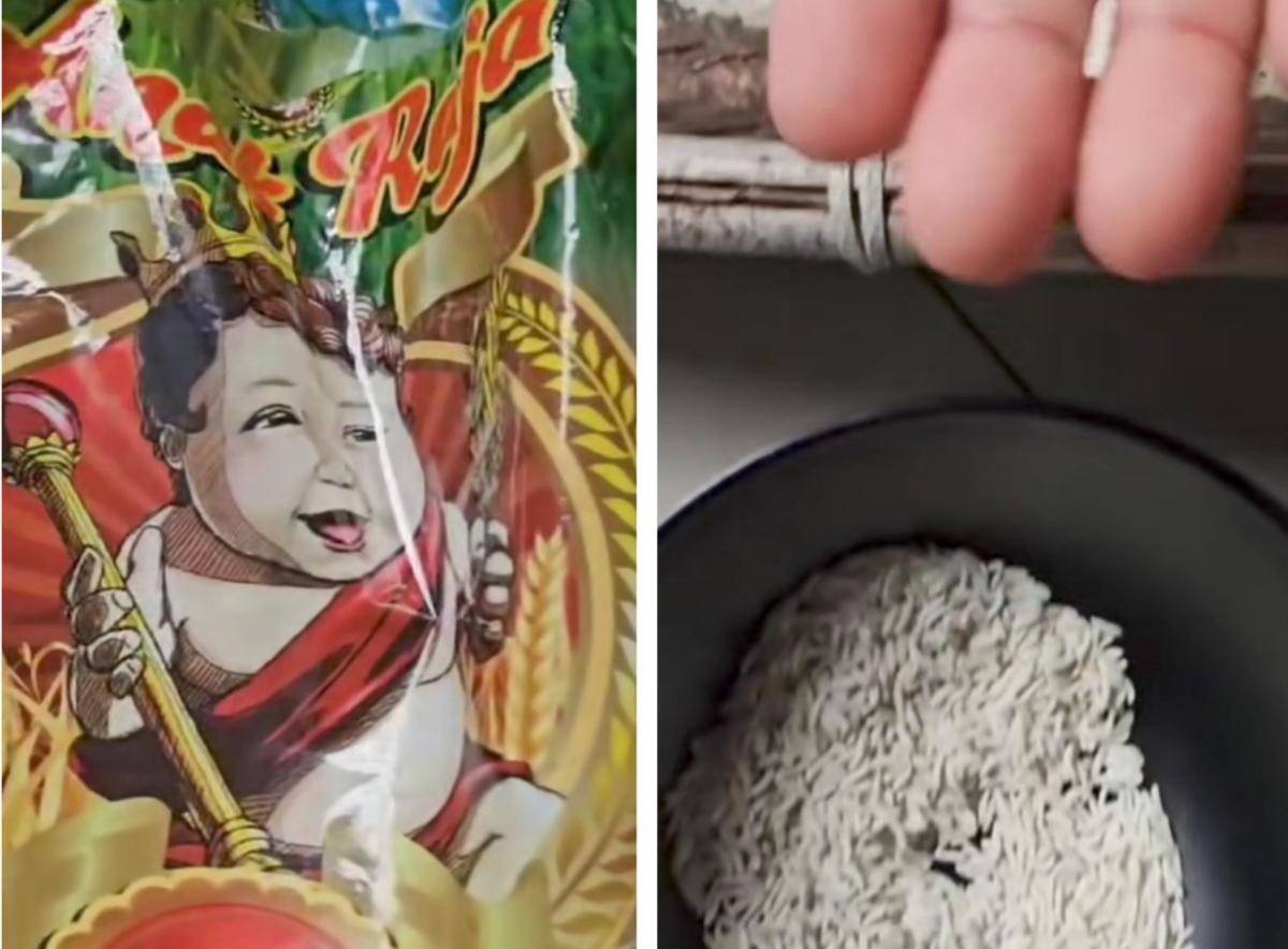 Warga Pangkalan Balai memilah beras diduga dioplos bahan sintetis