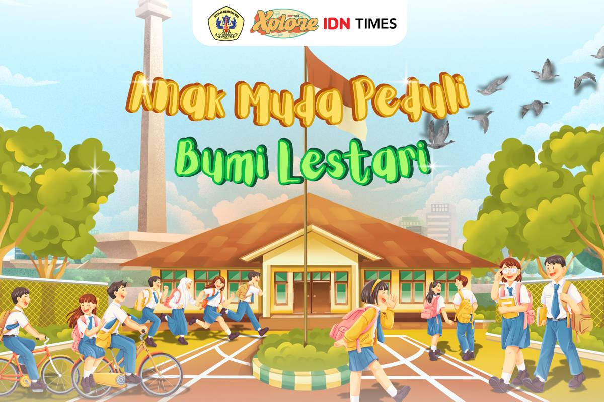 ilustrasi anak sekolah sedang pulang