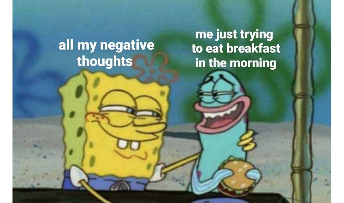 meme SpongeBob tentang kecemasan 