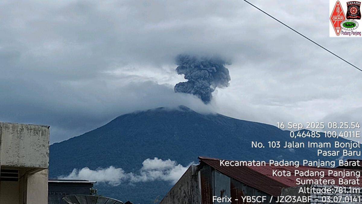 Erupsi Gunung Marapi (Foto: PGA Marapi)