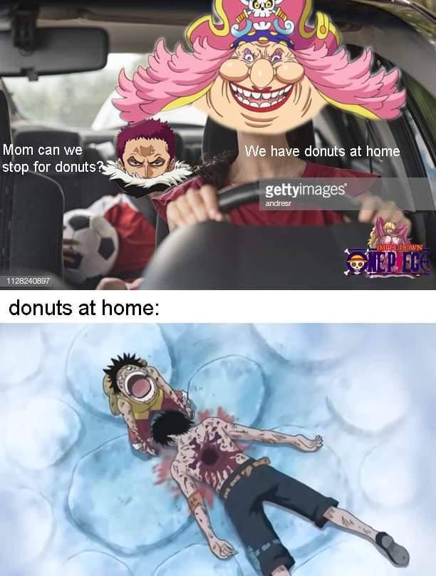 meme One Piece tentang donat
