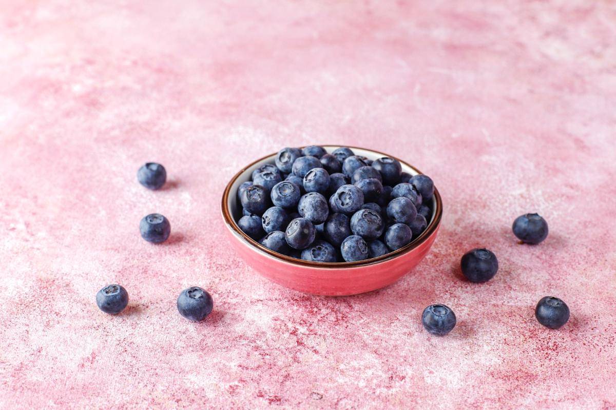 ilustrasi blueberry untuk membuat parfait